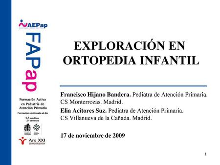 EXPLORACIÓN EN ORTOPEDIA INFANTIL