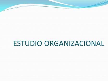ESTUDIO ORGANIZACIONAL. Representa un detalle de la empresa propietaria del proyecto que se pretende desarrollar, realizando un a análisis de actores.