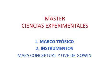 MASTER CIENCIAS EXPERIMENTALES