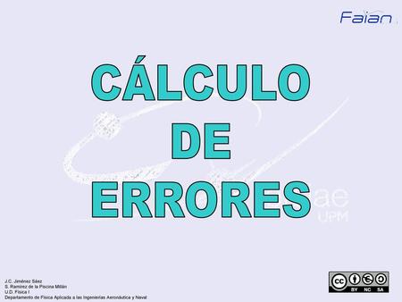 CÁLCULO DE ERRORES.