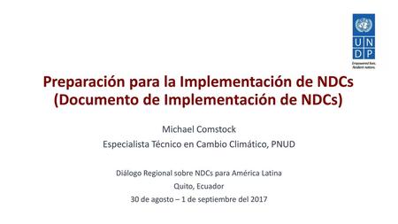 Michael Comstock Especialista Técnico en Cambio Climático, PNUD