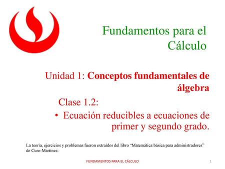 Fundamentos para el Cálculo