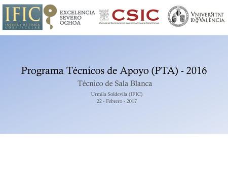 Programa Técnicos de Apoyo (PTA)
