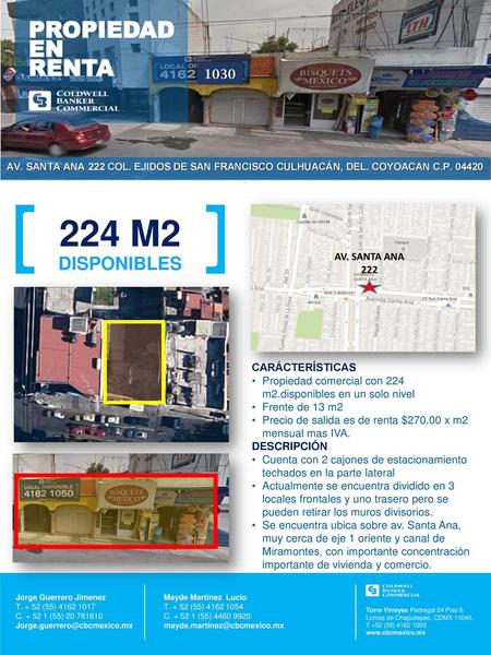 224 M2 PROPIEDAD EN RENTA MAPA FOTO FOTO DISPONIBLES 1030