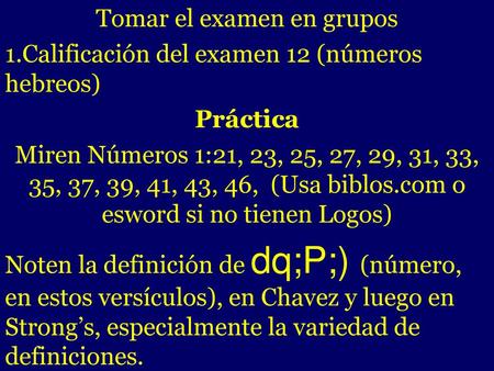 Tomar el examen en grupos