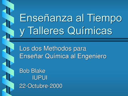 Enseñanza al Tiempo y Talleres Químicas
