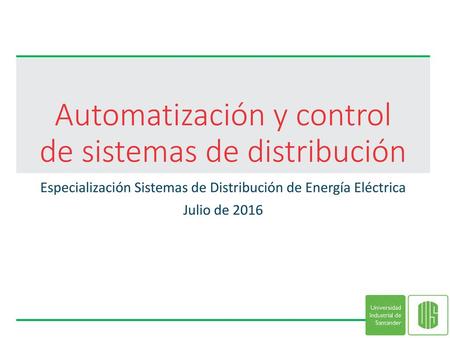 Automatización y control de sistemas de distribución