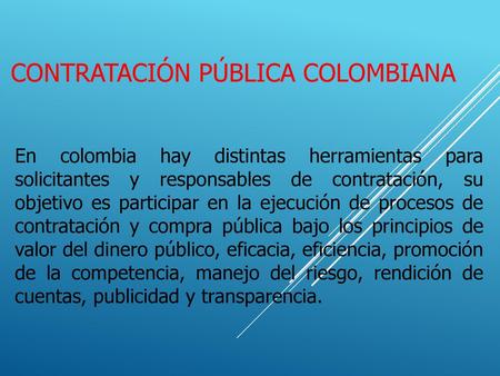 CONTRATACIÓN PÚBLICA COLOMBIANA
