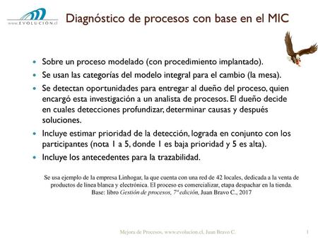 Diagnóstico de procesos con base en el MIC