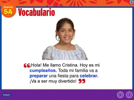 ¡Hola! Me llamo Cristina. Hoy es mi