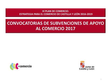 CONVOCATORIAS DE SUBVENCIONES DE APOYO AL COMERCIO 2017