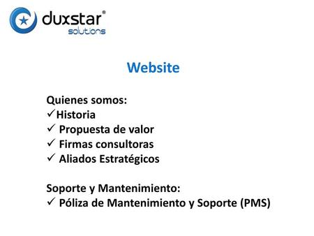Website Quienes somos: Historia Propuesta de valor Firmas consultoras