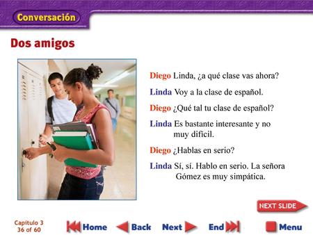Diego Linda, ¿a qué clase vas ahora?