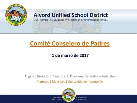 Comité Consejero de Padres 1 de marzo de 2017