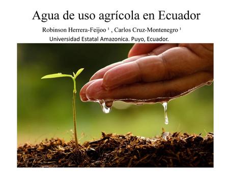 Agua de uso agrícola en Ecuador