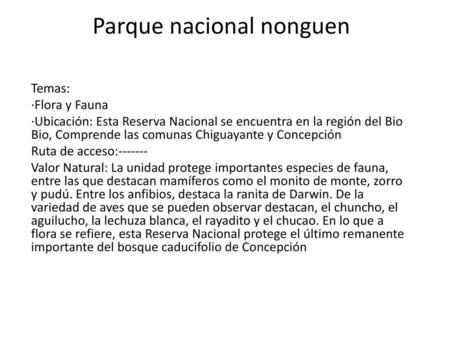Parque nacional nonguen