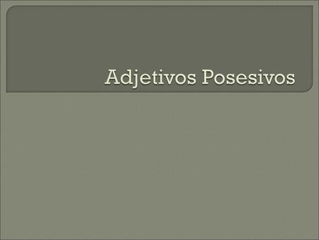 Adjetivos Posesivos.