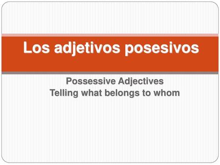 Los adjetivos posesivos