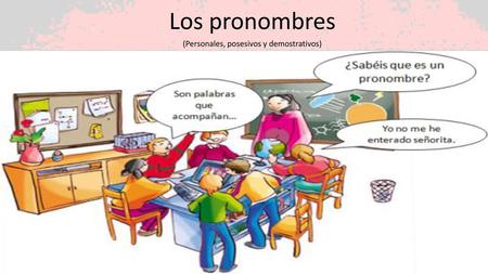 Los pronombres (Personales, posesivos y demostrativos)