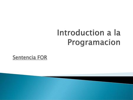 Introduction a la Programacion