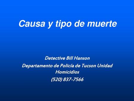 Departamento de Policía de Tucson Unidad Homicidios