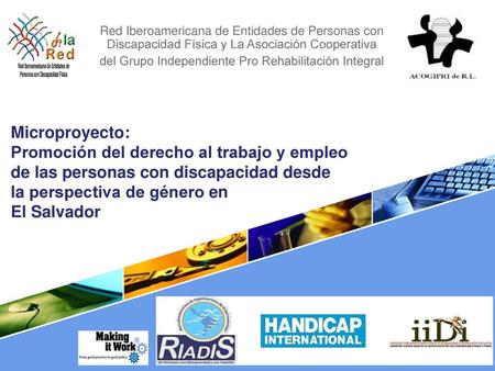 Red Iberoamericana de Entidades de Personas con Discapacidad Física y La Asociación Cooperativa del Grupo Independiente Pro Rehabilitación Integral Microproyecto: