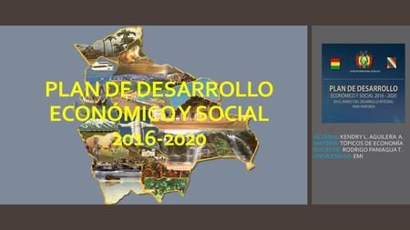 PLAN DE DESARROLLO ECONÓMICO Y SOCIAL