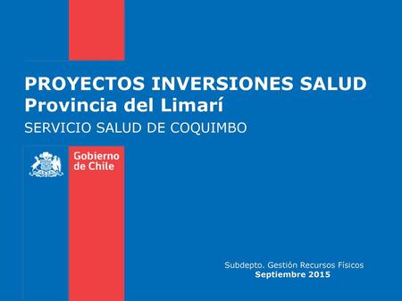 PROYECTOS INVERSIONES SALUD Provincia del Limarí