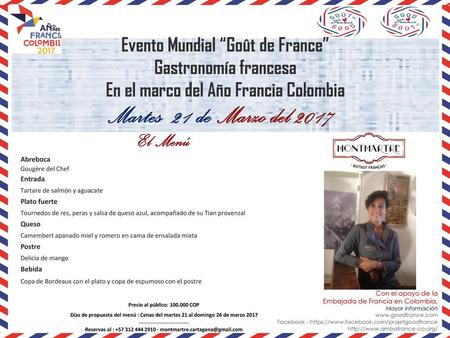Evento Mundial “Goût de France” En el marco del Año Francia Colombia