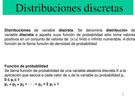 Distribuciones discretas