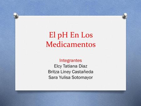 El pH En Los Medicamentos