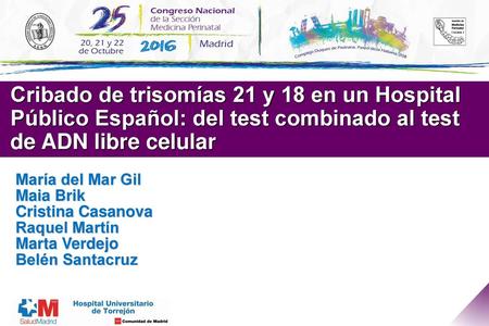 Cribado de trisomías 21 y 18 en un Hospital