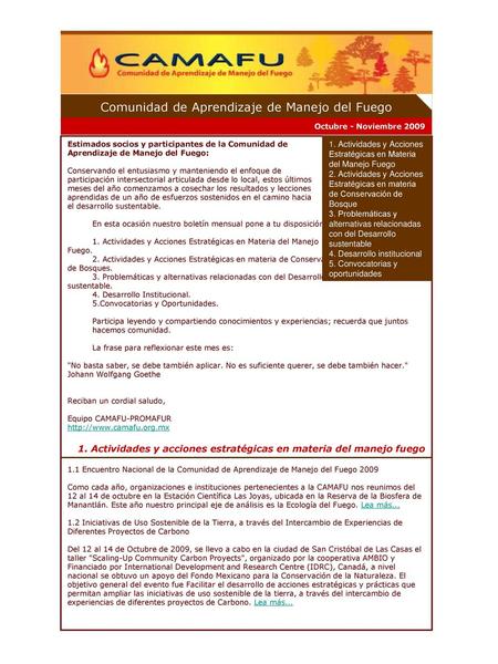 Comunidad de Aprendizaje de Manejo del Fuego