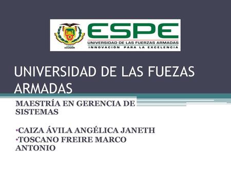 UNIVERSIDAD DE LAS FUEZAS ARMADAS