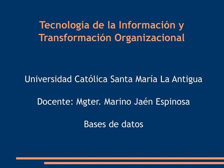 Tecnología de la Información y Transformación Organizacional