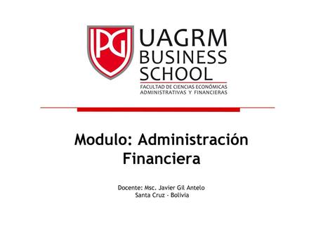Modulo: Administración Financiera