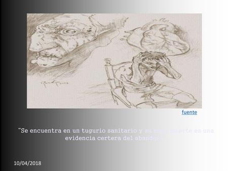 Fuente “Se encuentra en un tugurio sanitario y su mala muerte es una evidencia certera del abandono” 10/04/2018.