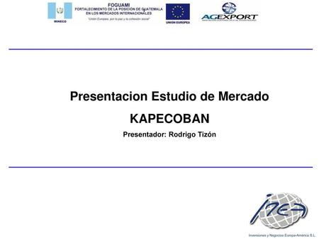 Presentacion Estudio de Mercado Presentador: Rodrigo Tizón