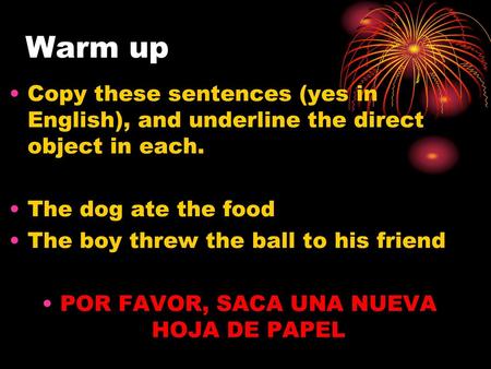 POR FAVOR, SACA UNA NUEVA HOJA DE PAPEL