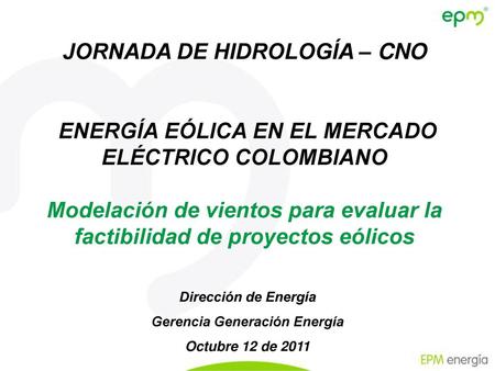 JORNADA DE HIDROLOGÍA – CNO Gerencia Generación Energía