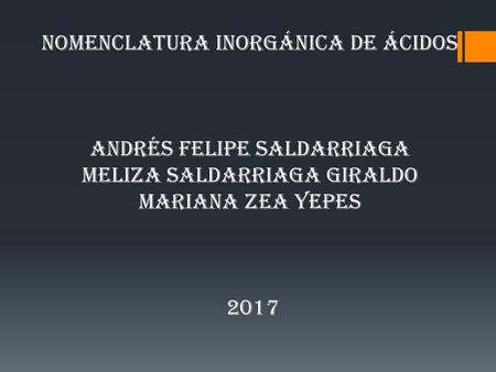 Nomenclatura inorgánica de ácidos