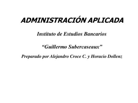 ADMINISTRACIÓN APLICADA