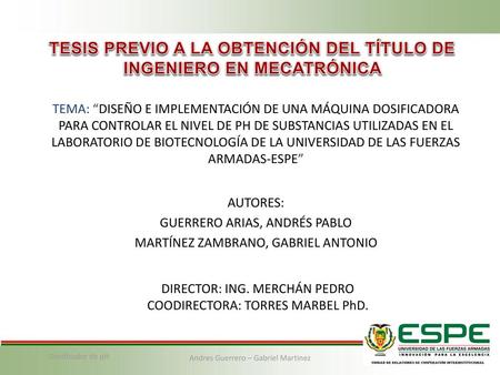 TESIS PREVIO A LA OBTENCIÓN DEL TÍTULO DE INGENIERO EN MECATRÓNICA