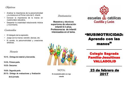 Objetivos Destinatarios Contenidos Aprendo con las manos” NOTA: