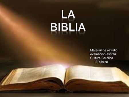 La Biblia Material de estudio evaluación escrita Cultura Católica