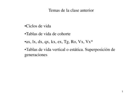 Temas de la clase anterior