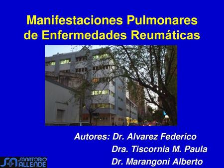 Manifestaciones Pulmonares de Enfermedades Reumáticas