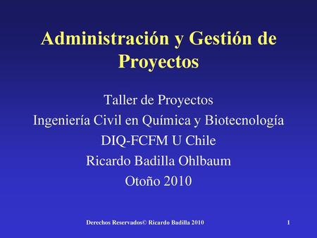 Administración y Gestión de Proyectos