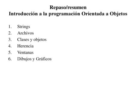 Clase 9: Repaso/Resumen