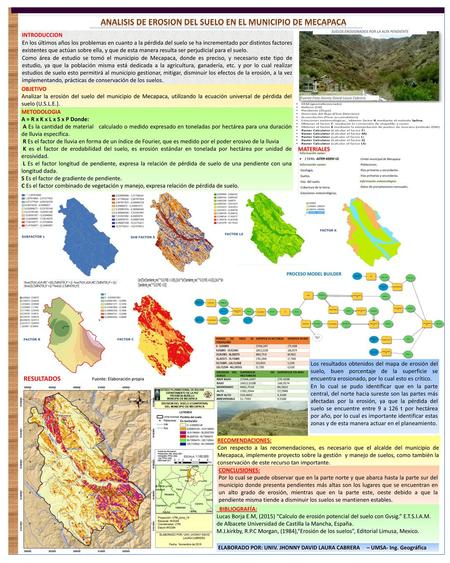 ANALISIS DE EROSION DEL SUELO EN EL MUNICIPIO DE MECAPACA